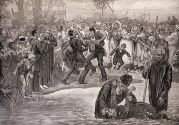 Chrzest czarnych ludzi w Stanach Zjednoczonych, z „The Illustrated London News”, 21 maja 1887