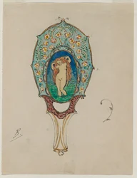 Projekt lusterka ręcznego, c. 1900-1902.