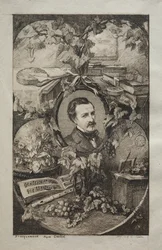 Frontyspis do „Nowe dzieła Champfleury, Przyjaciele natury:” Portret Champfleury, wg Gustave