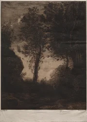 Pejzaż: Zachód słońca, wg Corota, ok. 1930 1858.