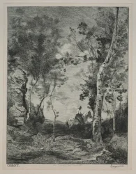 Pejzaż, czyli Biały Koń, wg Corota, c. 1858.