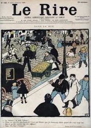 Na ulicy - Okładka gazety „Le Rire” z dnia 6 stycznia 1898 r., rysunek Felixa Vallottona