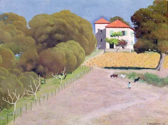 Pejzaż, Dom z Czerwonym Dachem, 1924