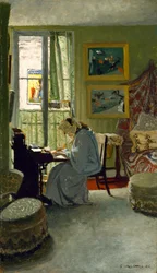 Kobieta pisząca we wnętrzu, 1904