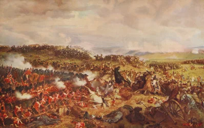 Szarża francuskich kirasjerów pod Waterloo, 1874, c1915