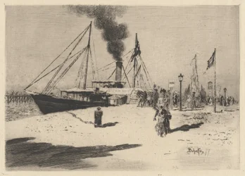 Molo w Trouville Wharf w Trouville, 1877.