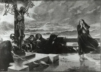 Znak (grawer) (zdjęcie czarno-białe)