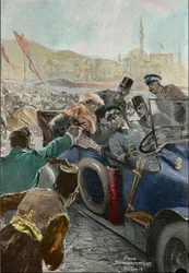 Zamach na Franciszka Ferdynanda (1863-1914), arcyksięcia Austrii, i jego żonę Zofię w Sarajewie