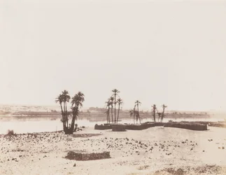 Dakkeh, Village et Rives du Nil (Wioska i brzegi Nilu, Dakkeh), 1851-1852 (zdjęcie)
