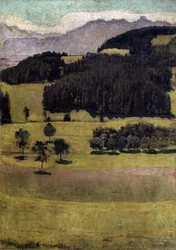 Krajobraz, Oaks w Stockhorn, 1898