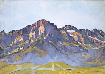 Dents Blanches w Champéry w porannym słońcu, 1916
