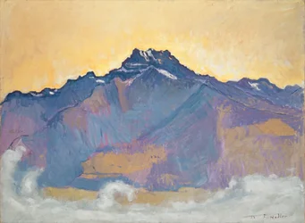 Dents du Midi widziane z Chesières, 1912