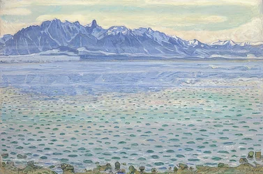 Jezioro Thun z łańcuchem Stockhorn. 1904