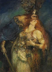 Pożegnanie Wotana z Brunhildą, ok. godz. 1910.