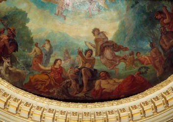 Zejście do Limbes: „”Orphee, Sapho (Sappho) po lewej i muza”” Fragment obrazu Eugene