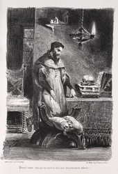 Ilustracje do Fausta: Faust w swojej garderobie, 1828.