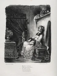 Ilustracje do Fausta: Małgorzata z kołem, 1828.