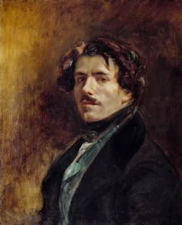 Obraz autoportretowy Eugene Delacroix (1798-1863) 1837 Nd. 0,65x0,54 m - Autoportret Eugene