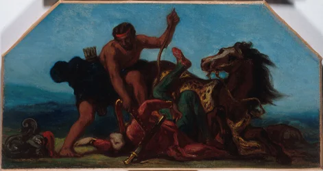 Szkic do Salonu de la Paix w paryskim ratuszu: Herkules pokonuje Hipolitę, królową Amazonek, w latach 1849-1852 (olej na płótnie)