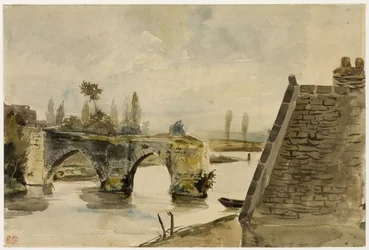 Stary most w Nantes, ok. 1827 (akwarela na kremowym papierze)