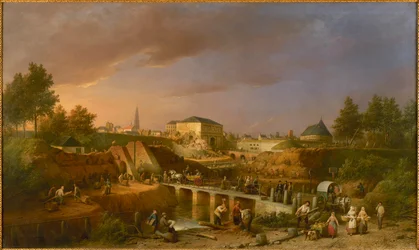 Rozbiórka Sint-Jorispoort Brama Świętego Jerzego w 1866, 1869.