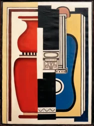 Niebieska gitara i wazon