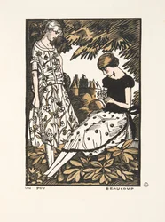 Trochę, dużo, z kolekcji modnych talerzy, 1920 (odbitka szablonowa)