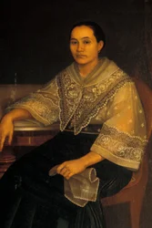 Portret kobiety w tradycyjnym filipińskim stroju