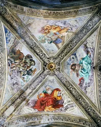 Freski Filippina Lippiego (1457-1504) na kopule, kaplica Strozzi. Kościół Santa Maria Novella, Florencja, Włochy