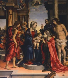 Mistyczne zaślubiny świętej Katarzyny Aleksandryjskiej, Filippino Lippi (ok. 1457-1504), bazylika San Domenico, Bolonia