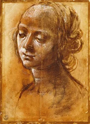 Figura kobieca, autorstwa Filippino Lippi (1457-ca 1504), rysunek