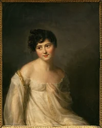 Portret Juliette Recamier (1777-1849) znanej jako Madame Recamier. Obraz Firmina Massota (1766-1849), olej na płótnie, ok. 1807 r. Sztuka francuska