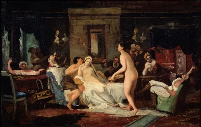 Zabawa w przeddzień ślubu w łaźni, 1885
