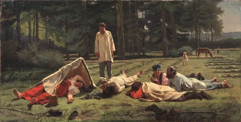 Odpocznij przy żniwach siana, 1887 r.