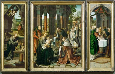 "Pokłon Trzech Króli", "Pokłon Dzieciątka", "Obrzezanie" (drewno)
