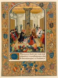 Książę Karol le Temeraire na swoim dworze z Rycerzami Orderu Złotego Runa, 1473