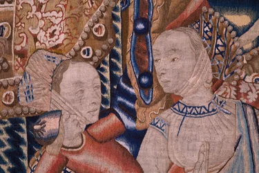 Flamandzki gobelin. Przejście przez Morze Czerwone (Paso del Mar Rojo). Około 1490. Detal.