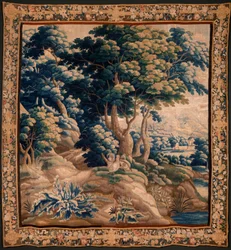 Flamandzki gobelin. Tak zwana Verdure. Atelier Oudenaarde. 332x318cm. Inw 00021. XVII wiek.