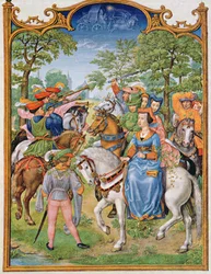 Fol 5v Miesiąc maj: Święto Drzew, z Breviarium Grimani, ok. 1515