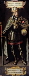 Portret Karola V (1500-1558) Króla Hiszpanii, cesarza Świętego Cesarstwa Rzymskiego. Malarstwo szkoły flamandzkiej