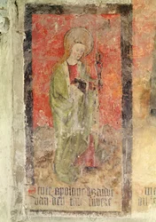 Św. Apollonia, malowidło ścienne z krypty, ok. 1480-1540