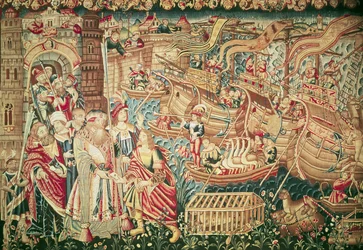 Przybycie Vasco da Gamy (ok. 1469-1524) do Kalkuty, 20 maja 1498