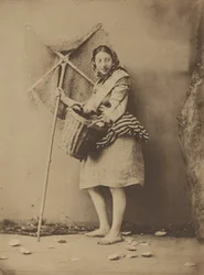 Dziewczyna rybaka krewetek