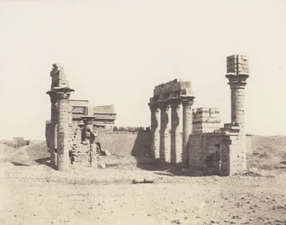 Erment Hermonthis, Vue Générale des Ruines -Temple et Mammisi, 1851-52, wydrukowany w latach 1853-54.