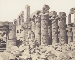 Teby Karnak, Pałac - Sala Hypostyle - Widok ogólny z punktu Q, 1851-52, wydrukowany w latach 1853-54.