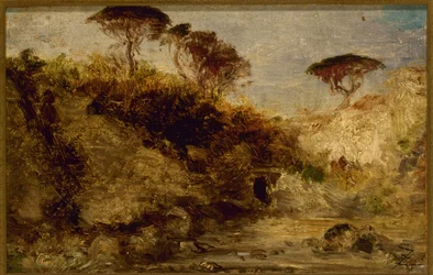 Neapol, sosny parasolowe, między 1850 a 1862 (olej na papierze na płótnie)
