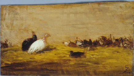 Indyki, między 1850 a 1855 (olej na drewnie)