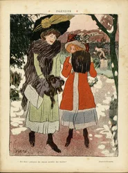 Ilustracja Florane (1872-1940) w Le Rire, 22.01.2010 - Ingenuite - Moda, Kapelusz, Ogród publiczny
