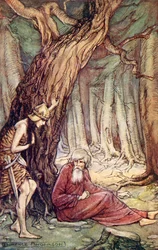 Boadicea and the Druid, z wiersza Boadicea Williama Cowpera, z Reading from Historical Romances, opublikowanego 1914