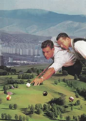 Bilard z dobrymi przyjaciółmi, 2020 (kolaż)